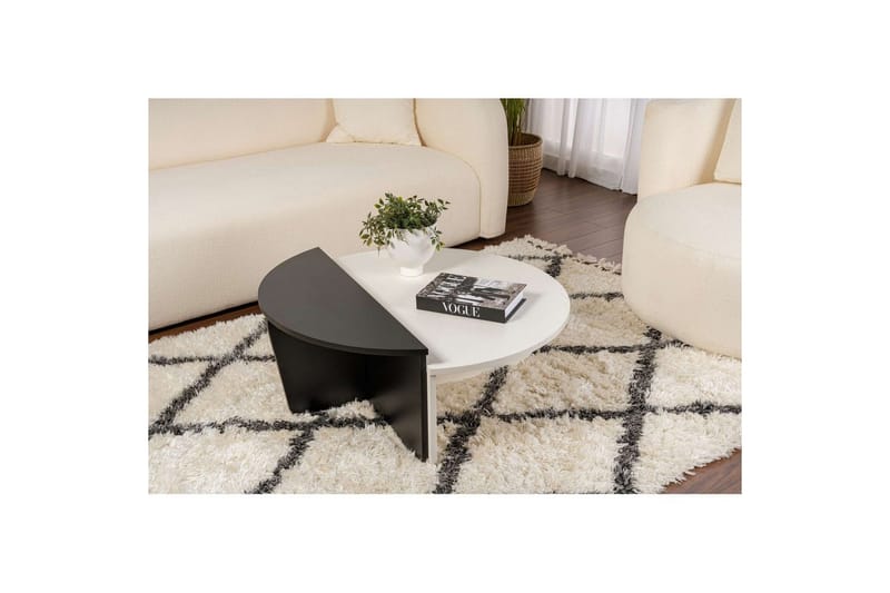 Soffbord Mukund Trä Vit Trä Svart - Trä Vit Trä Svart - Möbler - Bord & matgrupper - Soffbord
