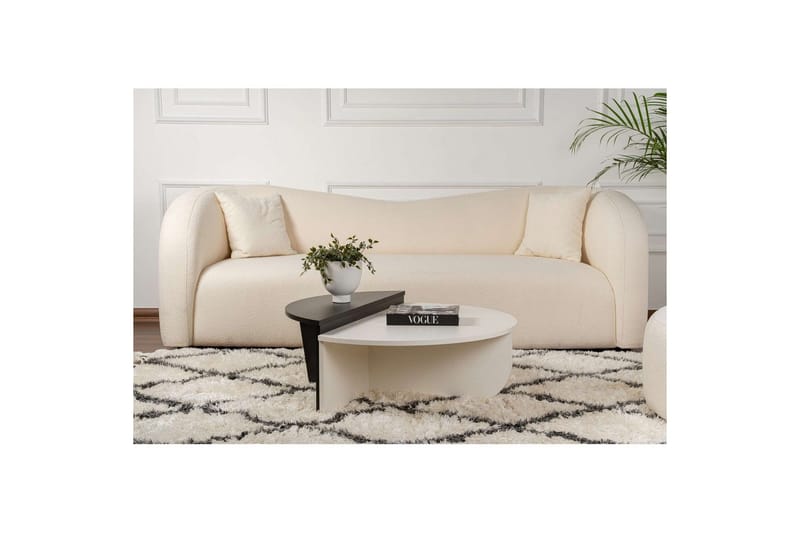 Soffbord Mukund Trä Vit Trä Svart - Trä Vit Trä Svart - Möbler - Bord & matgrupper - Soffbord