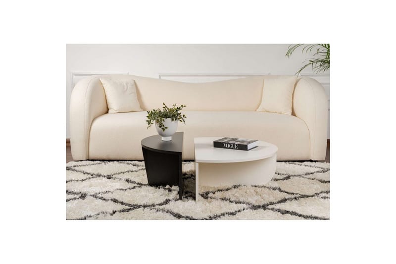 Soffbord Mukund Trä Vit Trä Svart - Trä Vit Trä Svart - Möbler - Bord & matgrupper - Soffbord