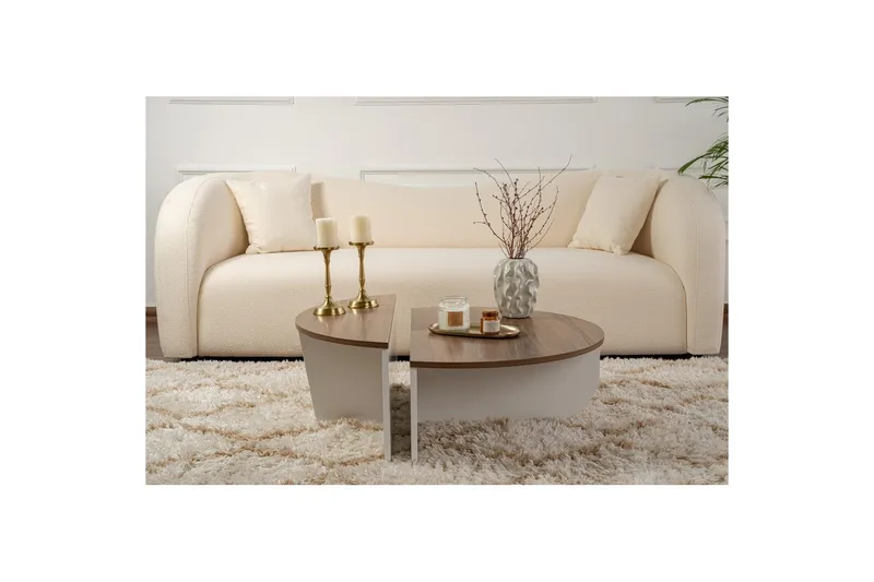 Soffbord Mukund Valnöt Vit - Valnöt Vit - Möbler - Bord & matgrupper - Soffbord