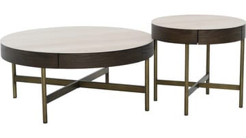 Soffbord Myrdal 90 cm - Travertintopp med bronsfärgade metallben - Möbler - Bord & matgrupper - Soffbord