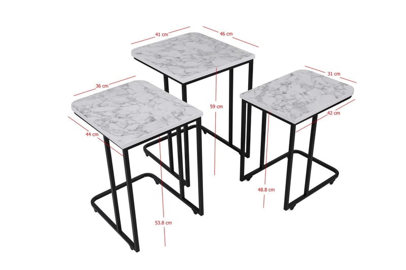 Nagako Satsbord Vit/Svart - Hanah Home - Möbler - Bord & matgrupper - Soffbord