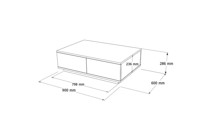 Najar Soffbord 90 cm - Brun/Vit - Soffbord