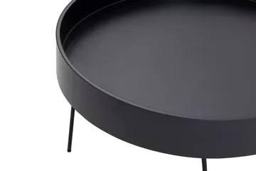 Nandan 80 cm Runt Soffbord i Mörkt Trä - Svart - Möbler - Bord & matgrupper - Soffbord