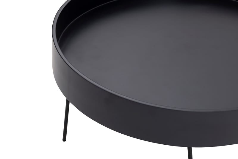 Nandan 80 cm Runt Soffbord i Mörkt Trä - Svart - Möbler - Bord & matgrupper - Soffbord