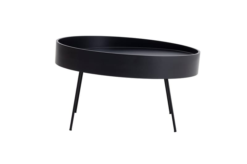 Nandan 80 cm Runt Soffbord i Mörkt Trä - Svart - Möbler - Bord & matgrupper - Soffbord