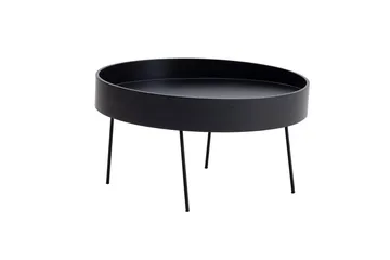 Nandan 80 cm Runt Soffbord i Mörkt Trä - Svart - Möbler - Bord & matgrupper - Soffbord