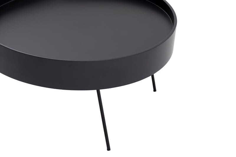 Nandan 80 cm Runt Soffbord i Mörkt Trä - Svart - Möbler - Bord & matgrupper - Soffbord