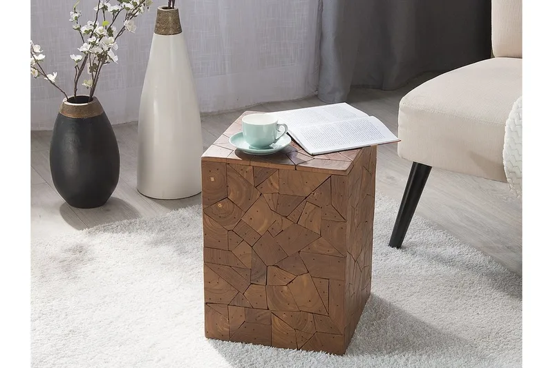 Nelson Kvadratiskt Soffbord 30 cm i Teak, Brun