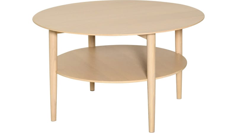 Nevvik Soffbord Rund 85 cm, Vitpigmenterad