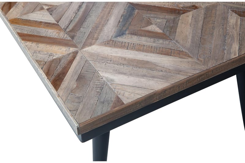 Nicasto Soffbord 120 cm - Teak/Svart Järn - Soffbord - Klaffbord & Hopfällbart bord - Spegelbord - Soffbord med förvaring - Soffbord med hjul - Höj och sänkbart soffbord