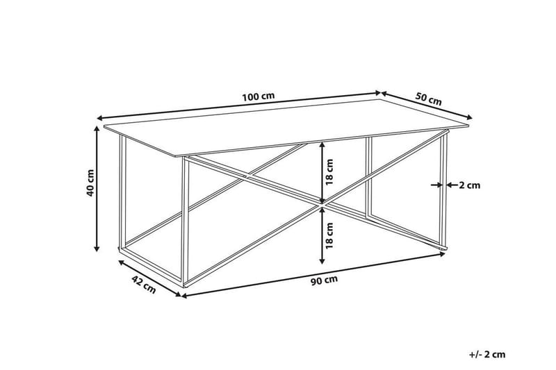 Nod Soffbord 100 cm Marmormönster - Vit/Silver - Soffbord