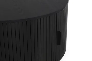 Noira Runt Soffbord 80 cm med Förvaring Ribbad - Svartlaserad ek - Möbler - Bord & matgrupper - Soffbord