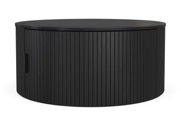 Noira Runt Soffbord 80 cm med Förvaring Ribbad - Svartlaserad ek - Möbler - Bord & matgrupper - Soffbord