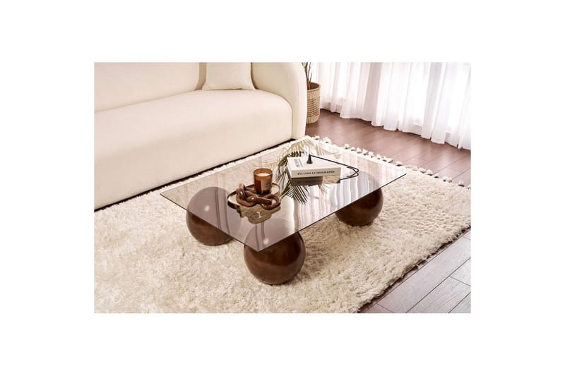 Soffbord Nordure Koushik Soffbord 110 cm Sand, Chocolate Brown - Möbler - Bord & matgrupper - Soffbord
