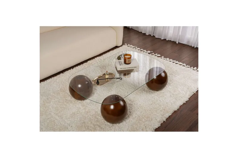 Soffbord Nordure Maroulburg Soffbord 118 cm Vit,Brun - Möbler - Bord & matgrupper - Soffbord