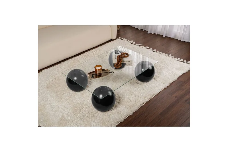 Soffbord Nordure Soffbord Koushik Svart / Transparent Svart - Möbler - Bord & matgrupper - Soffbord