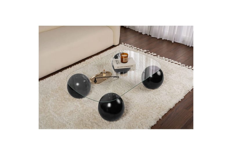 Soffbord Nordure Soffbord Maroulburg Svart / Transparent Svart,Vit - Möbler - Bord & matgrupper - Soffbord