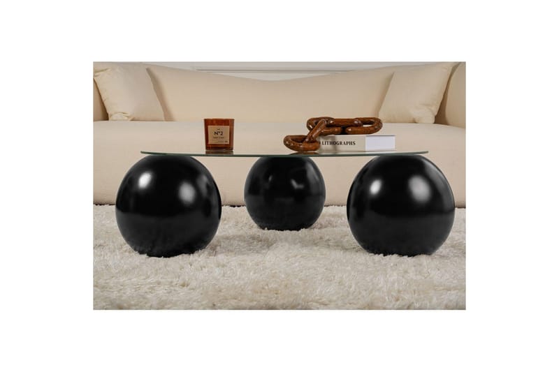 Soffbord Nordure Soffbord Sibas Svart / Transparent Svart,Silver - Möbler - Bord & matgrupper - Soffbord