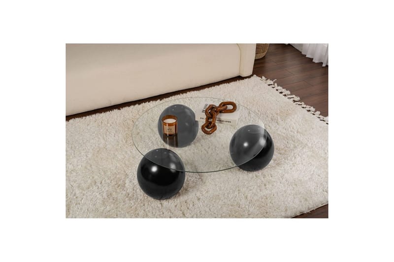 Soffbord Nordure Soffbord Sibas Svart / Transparent Svart,Silver - Möbler - Bord & matgrupper - Soffbord