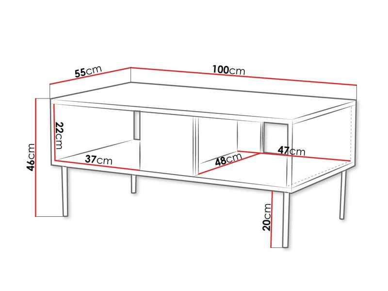 Norrs 100 cm Rektangulärt Soffbord med Förvaring i Trä - Beige - Möbler - Bord & matgrupper - Soffbord