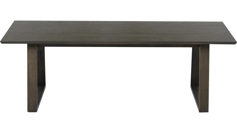 Soffbord Norvik 140 cm - Brunlackad ekfaner med vitpigmenterad finish - Möbler - Bord & matgrupper - Soffbord
