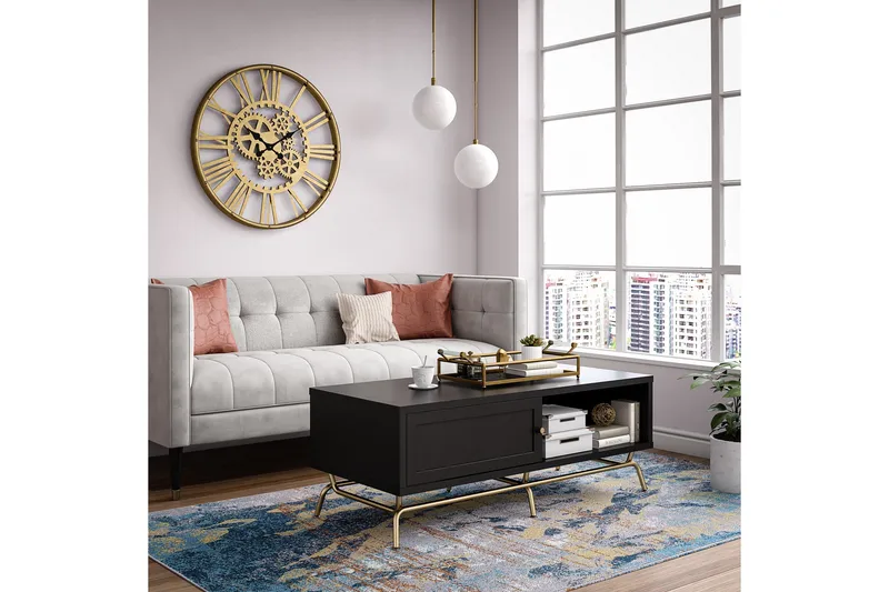 Nova Soffbord 122 cm med Förvaring Svart - CosmoLiving - Möbler - Bord & matgrupper - Soffbord