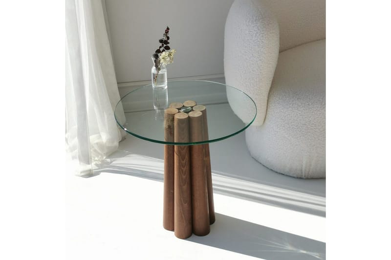 Soffbord Novera Valnöt / Transparent - Valnöt / Transparent - Möbler - Bord & matgrupper - Soffbord