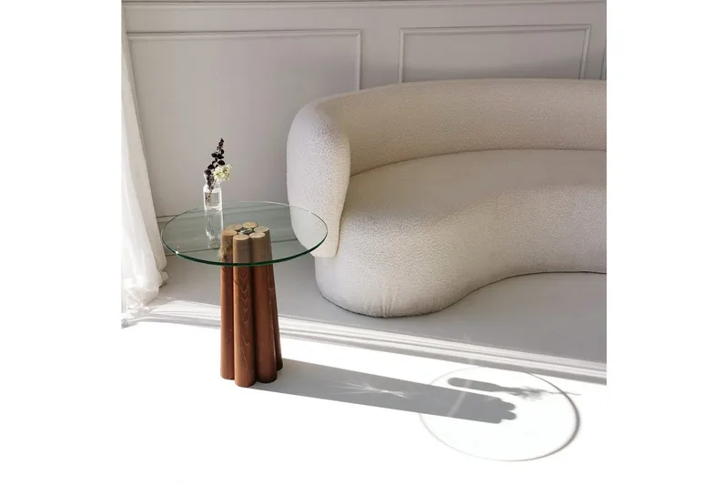 Soffbord Novera Valnöt / Transparent - Valnöt / Transparent - Möbler - Bord & matgrupper - Soffbord