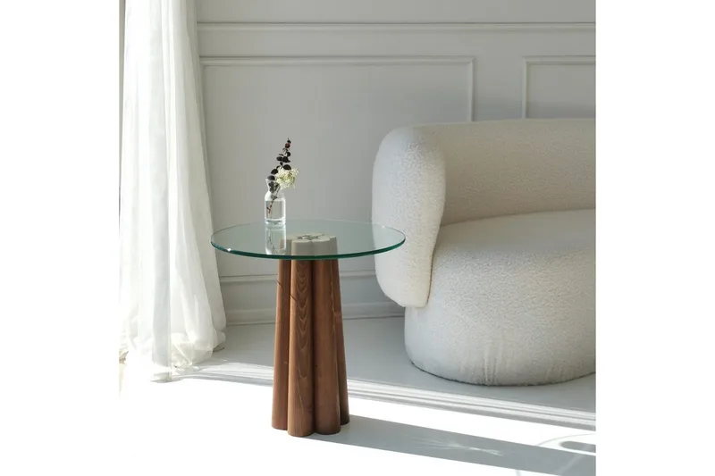 Soffbord Novera Valnöt / Transparent - Valnöt / Transparent - Möbler - Bord & matgrupper - Soffbord