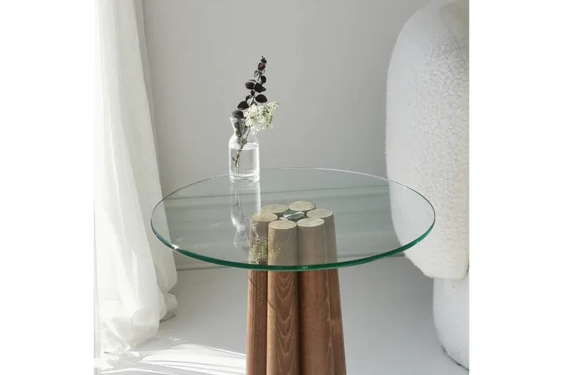Soffbord Novera Valnöt / Transparent - Valnöt / Transparent - Möbler - Bord & matgrupper - Soffbord