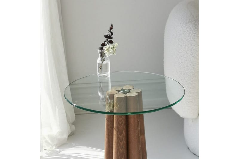 Soffbord Novera Valnöt / Transparent - Valnöt / Transparent - Möbler - Bord & matgrupper - Soffbord