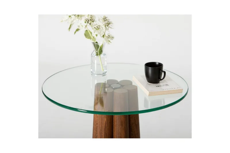 Soffbord Novera Valnöt / Transparent - Valnöt / Transparent - Möbler - Bord & matgrupper - Soffbord