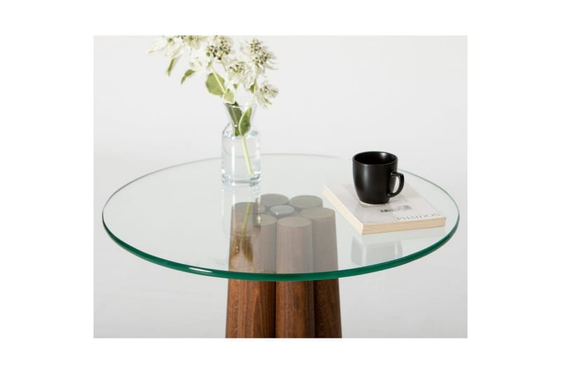 Soffbord Novera Valnöt / Transparent - Valnöt / Transparent - Möbler - Bord & matgrupper - Soffbord