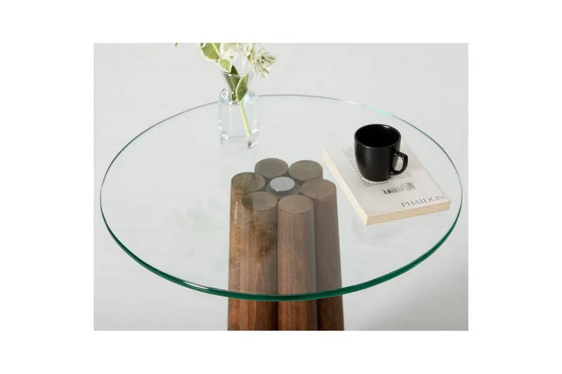 Soffbord Novera Valnöt / Transparent - Valnöt / Transparent - Möbler - Bord & matgrupper - Soffbord