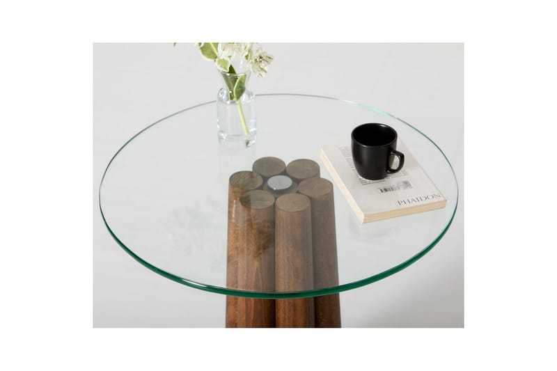 Soffbord Novera Valnöt / Transparent - Valnöt / Transparent - Möbler - Bord & matgrupper - Soffbord