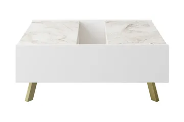 Ocotla Soffbord 90 cm med Förvaring Marmormönster - Vit/Mörkbrun - Möbler - Bord & matgrupper - Soffbord