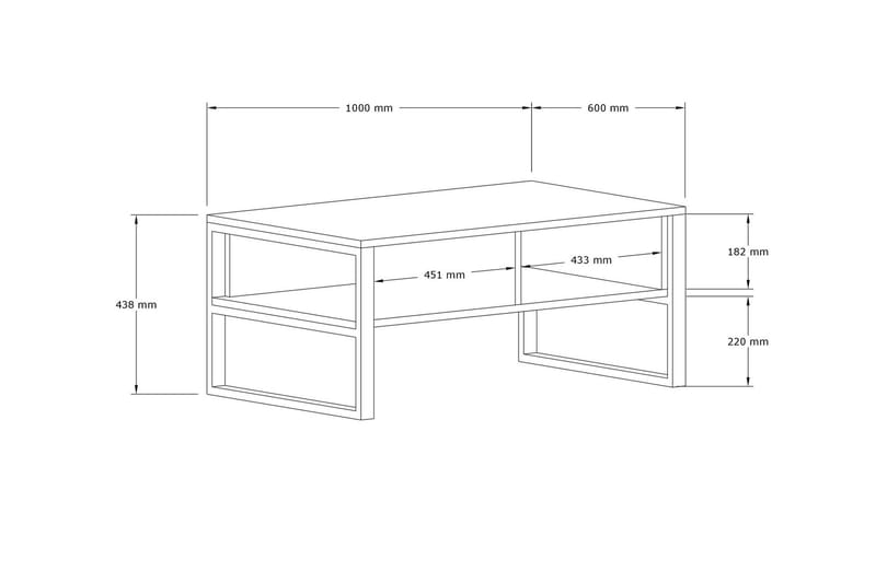 Oldwyk Soffbord 100 cm - Antracit - Möbler - Bord & matgrupper - Soffbord