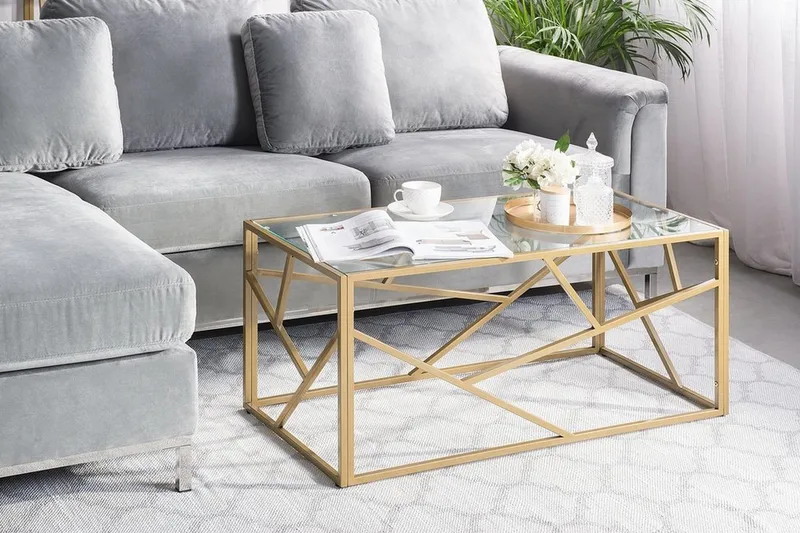 Orland Soffbord 100 cm - Glas/Guld - Möbler - Bord & matgrupper - Soffbord