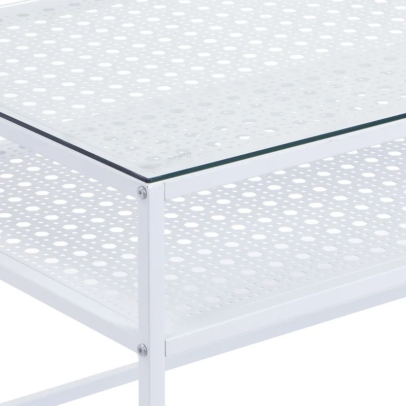 Orvanel Soffbord 100 cm - Transparent och matt vit - Möbler - Bord & matgrupper - Soffbord - Soffbord med förvaring