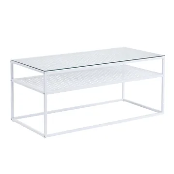 Orvanel Soffbord 100 cm - Transparent och matt vit - Möbler - Bord & matgrupper - Soffbord - Soffbord med förvaring