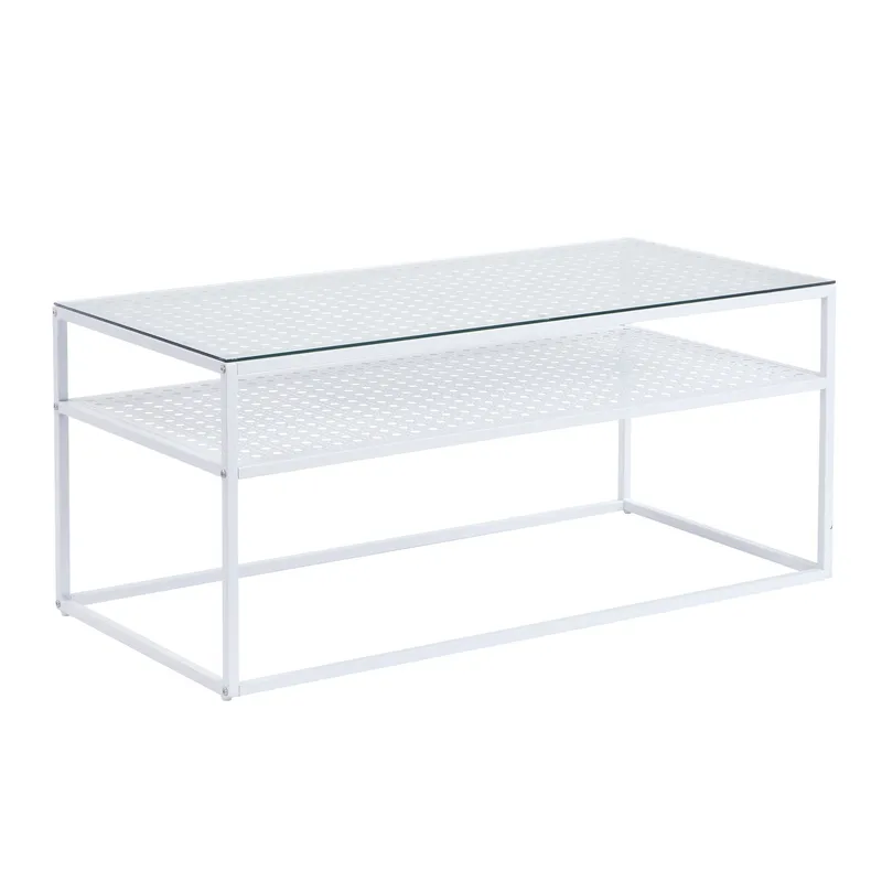 Orvanel Soffbord 100 cm - Transparent och matt vit - Möbler - Bord & matgrupper - Soffbord - Soffbord med förvaring