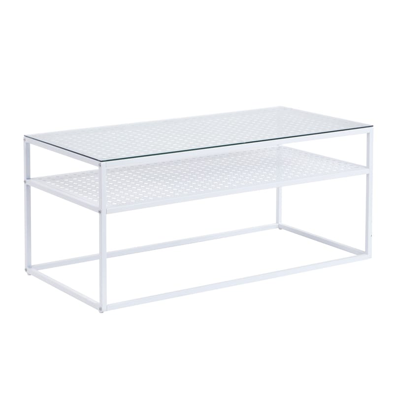 Orvanel Soffbord 100 cm, Transparent och matt vit