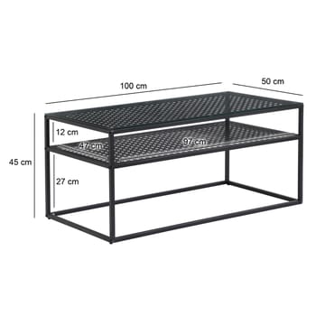 Orvanel Soffbord 100 cm - Transparent och mattsvart - Möbler - Bord & matgrupper - Soffbord - Soffbord med förvaring