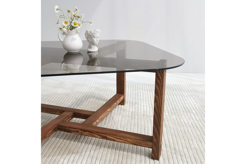 Ostwerwal Soffbord 80 cm Runt - Natur/Glas - Möbler - Bord & matgrupper - Soffbord