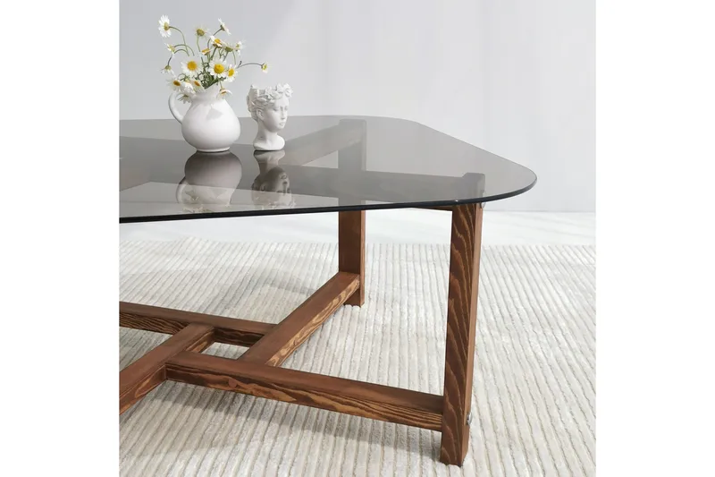 Ostwerwal Soffbord 80 cm Runt - Natur/Glas - Möbler - Bord & matgrupper - Soffbord