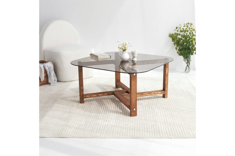 Ostwerwal Soffbord 80 cm Runt - Natur/Glas - Möbler - Bord & matgrupper - Soffbord