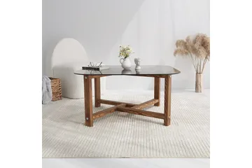 Ostwerwal Soffbord 80 cm Runt - Natur/Glas - Möbler - Bord & matgrupper - Soffbord