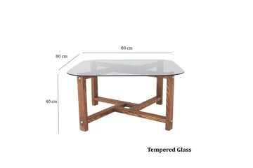 Ostwerwal Soffbord 80 cm Runt - Natur/Glas - Möbler - Bord & matgrupper - Soffbord