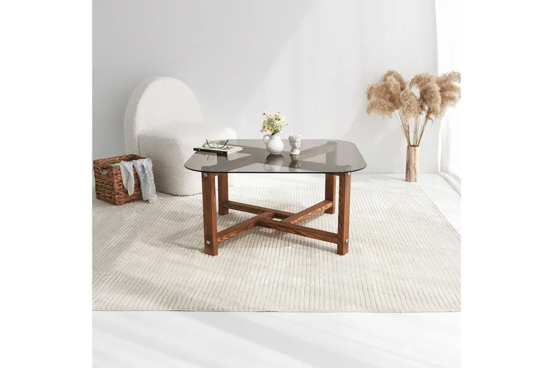 Ostwerwal Soffbord 80 cm Runt - Natur/Glas - Möbler - Bord & matgrupper - Soffbord